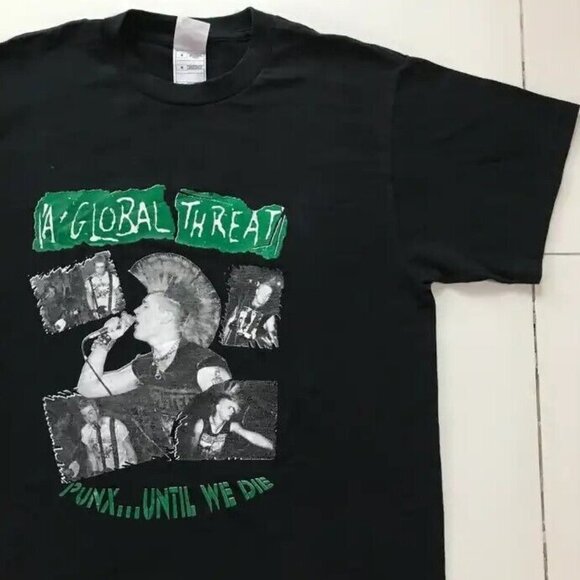 A Global Threat Punk Rock Band Graphic T-Shirt Music Concert Fan Collector Shirt - Picture 1 of 5
